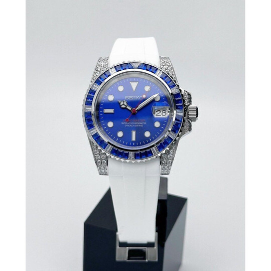 Custom Seiko Mod • Blue Diamond Yachtmaster • 40mm